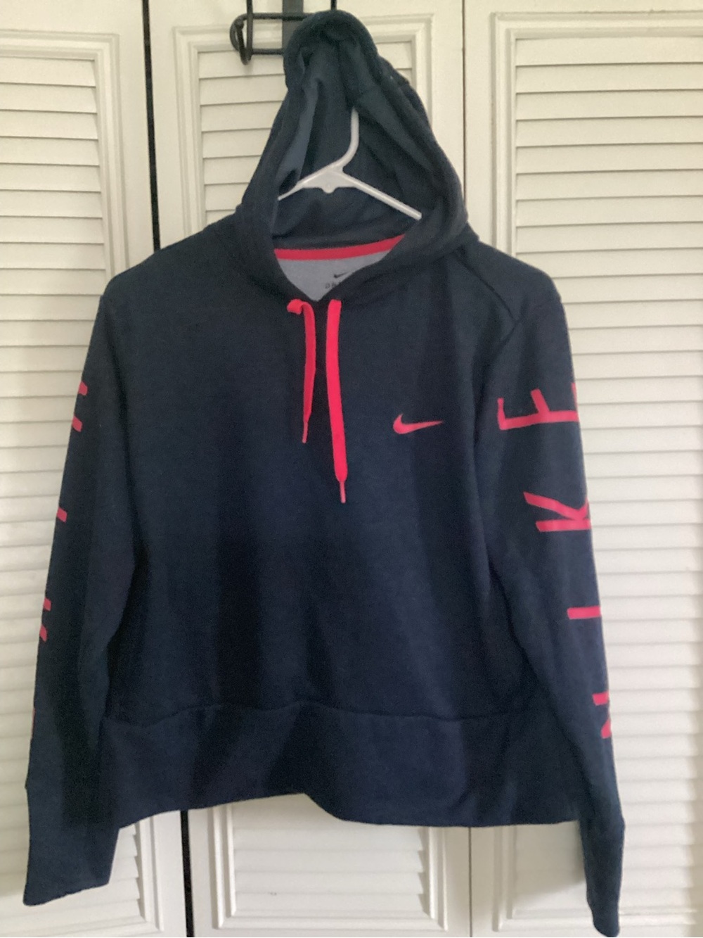 Nike Navy Hoodie with Hot Pink Details